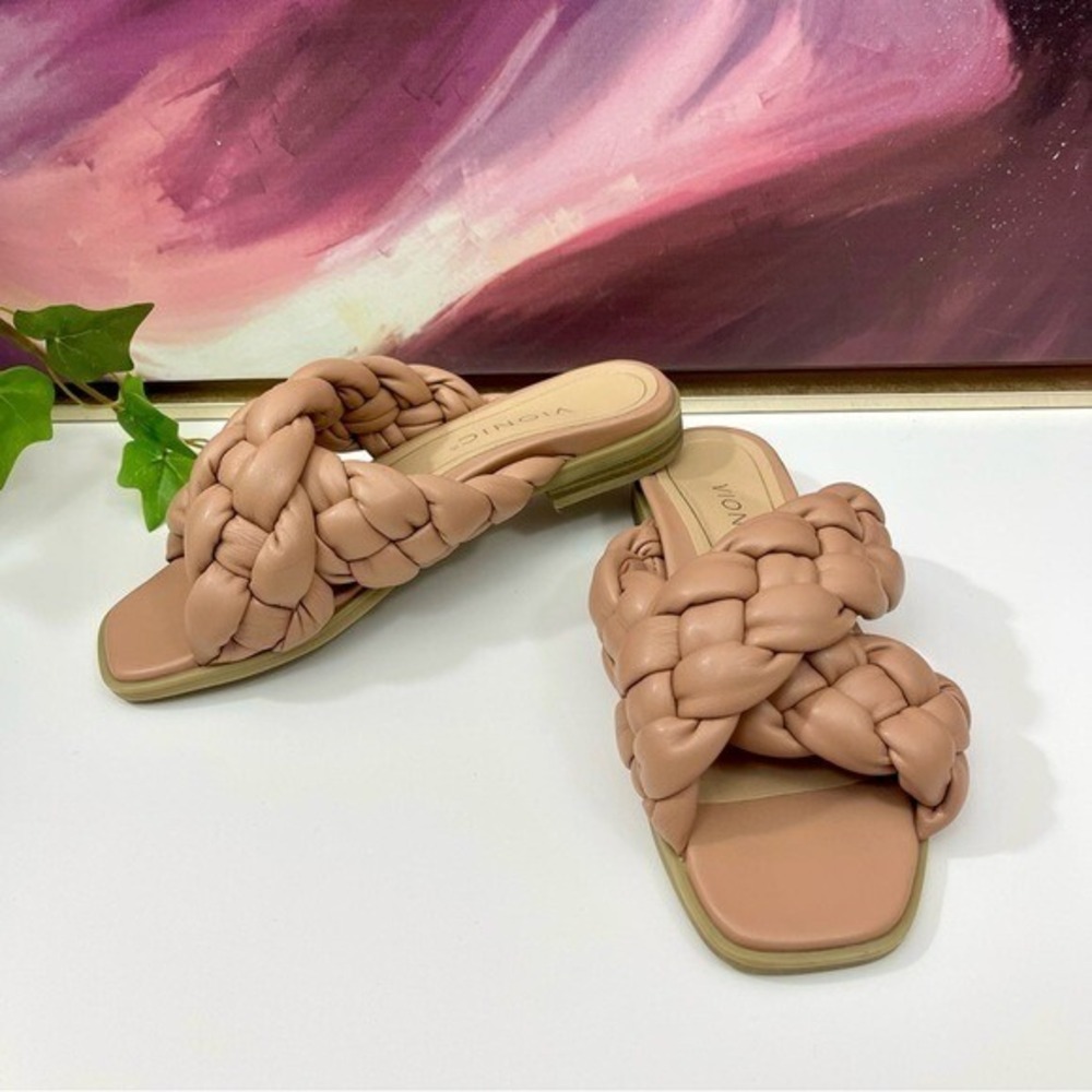 Vionic Braided Cross Strap Slides Kalina in Macaroon Size 6